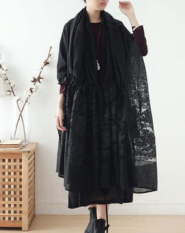2019 new original design cotton drawstring shawl heavy work lace cloak coat
