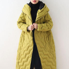 Free Shipping- yellow coat casual hooded women parka overcoat-Limited Stock