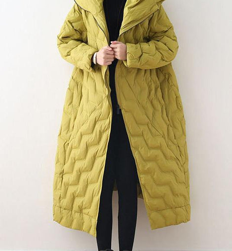 Free Shipping- yellow coat casual hooded women parka overcoat-Limited Stock