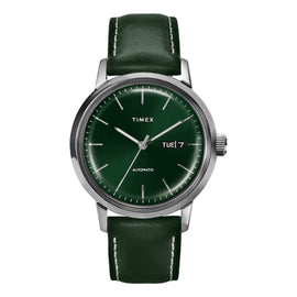 Marlin Automatic Day-Date 40mm Leather Strap Watch Green Dial