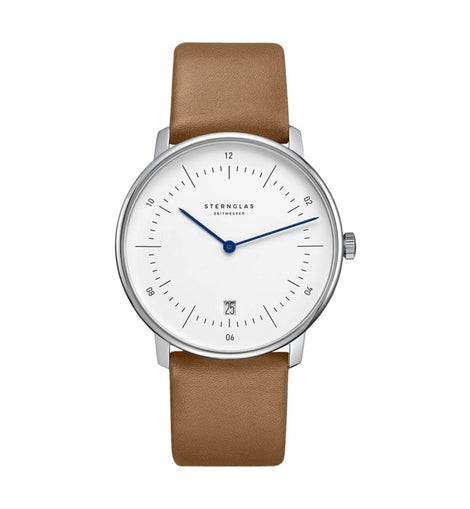 Naos White Dial Tan Strap