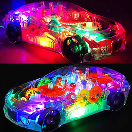 Transparent Gear Car With LED Lights