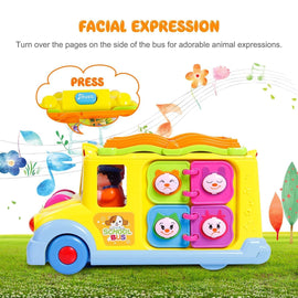 Electric School Bus Musical Car with 8 Animal Calls