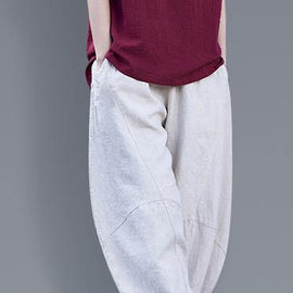 Beautiful harem pants cotton Boho Work Outfits burgundy long pants