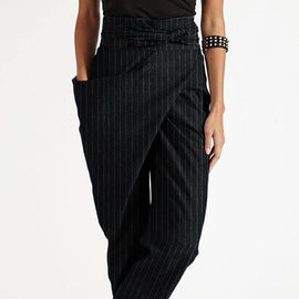 Bohemian Grey Striped High Waist Cotton Harem Pants Summer