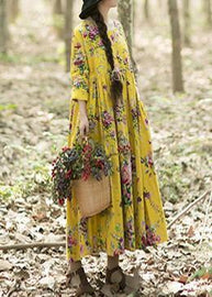 Classy O Neck Cinched Dresses Work Outfits Yellow Long Dress