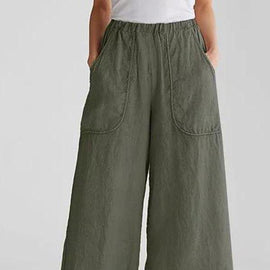 Cotton Linen Loose Wide Leg Casual Pants