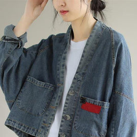 Elegant V Neck Button Down Spring Clothes Fashion Ideas Denim Blue Coats