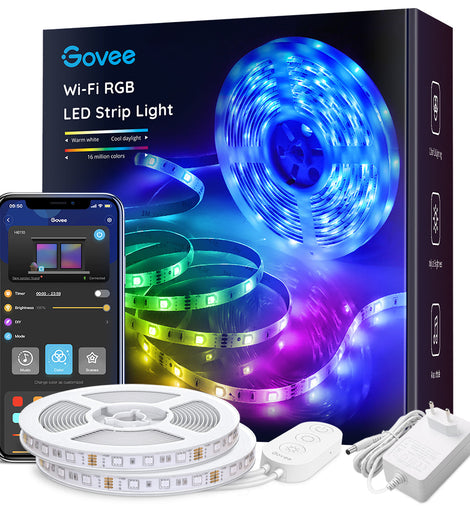 Govee RGB Smart Wi Fi Bluetooth LED Strip Lights 10m Energy