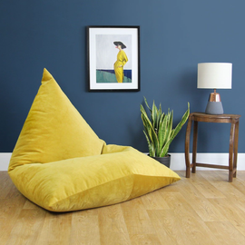 Pyramid Beanbag Lounger - Mustard