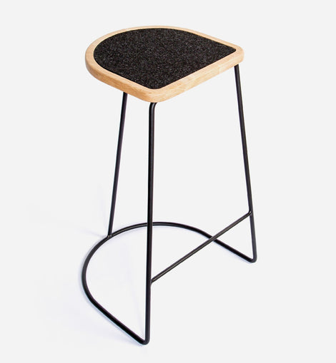 Romeo Kitchen Stool - Solid Oak + Felt