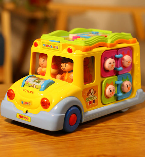 Electric School Bus Musical Car with 8 Animal Calls