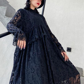 Organic lace Ruffles quilting clothes Photography black Dresses