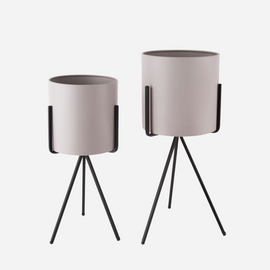 Plant Pot Pedestal Set - Grey