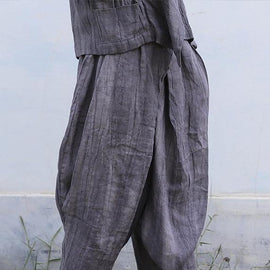 Personality linen casual gray pants loose 2019 autumn pants