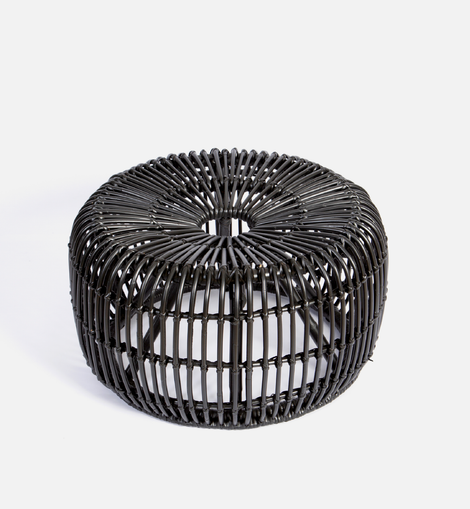 Rattan Stool - Black