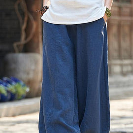 Spring cotton linen women retro ramie wild trousers women's bloomers