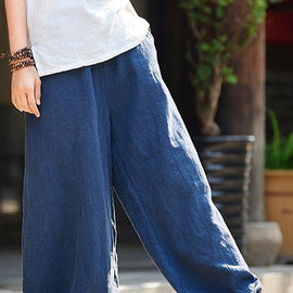 Spring cotton linen women retro ramie wild trousers women's bloomers