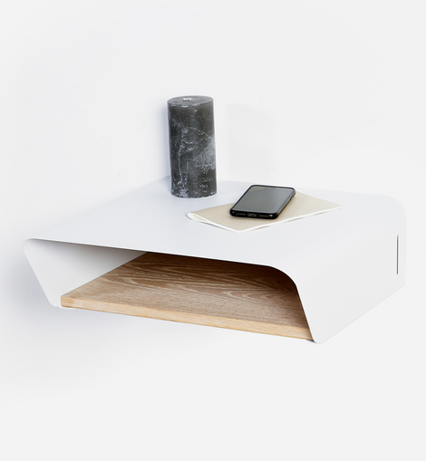 Stockholm Wall Mounted Bedside Table - White