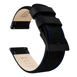 Amazfit Bip | Black Leather & Blue Stitching