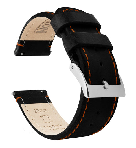 Amazfit Bip | Black Leather & Orange Stitching