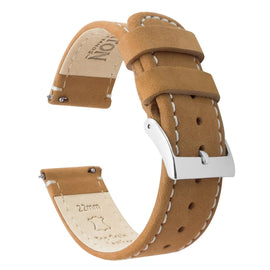 Amazfit Bip | Gingerbread Brown Leather & Linen White Stitching