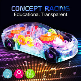 Transparent Gear Car With LED Lights