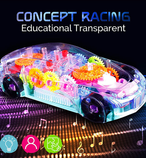 Transparent Gear Car With LED Lights