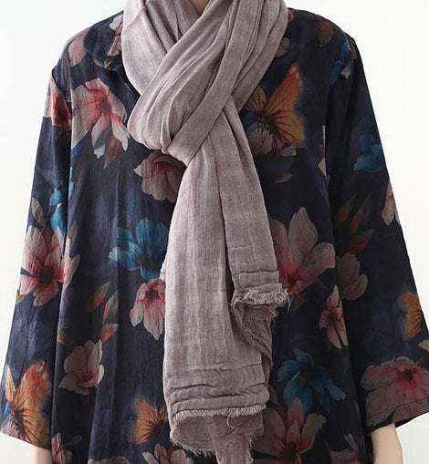 casual cotton linen striped scarves new Cinched big scarf