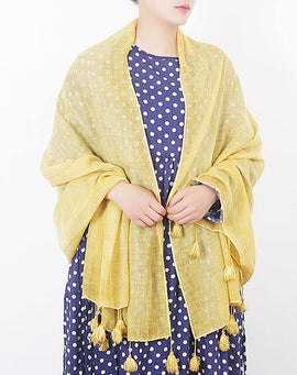 cotton linen scarf shawl casual yellow scarves