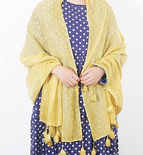 cotton linen scarf shawl casual yellow scarves