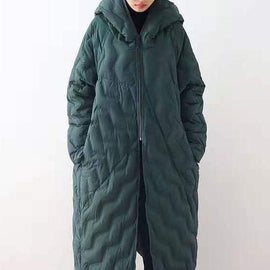 Casual Loose fitting down jacket hooded overcoat asymmetric down coat winter