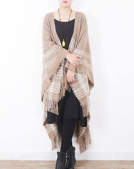 fashion women oversize tassel scarf knitting small fresh cloak sacarfes