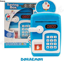 Electronic ATM Box With Finger Print Sensor-Doraemon