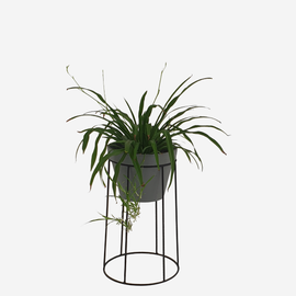 Tube Planter Stand Medium - Black