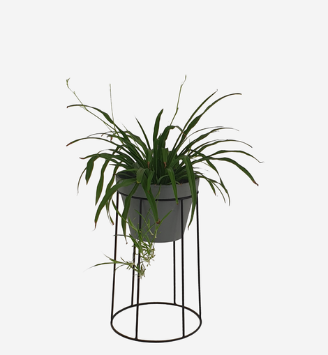 Tube Planter Stand Medium - Black