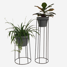 Tube Planter Stand Large - Black