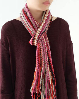 red winter women warm scarf National style knit scarves