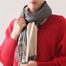 warm women tassel gray scarves small fresh imitation cashmere scarf