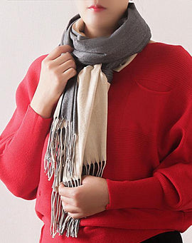 warm women tassel gray scarves small fresh imitation cashmere scarf