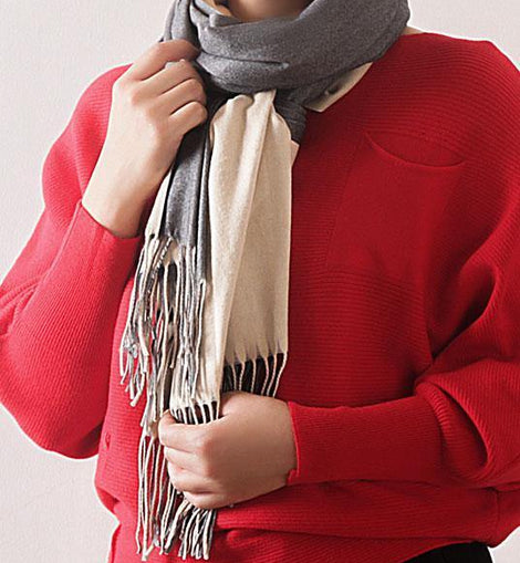 warm women tassel gray scarves small fresh imitation cashmere scarf