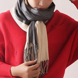 warm women tassel gray scarves small fresh imitation cashmere scarf