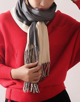 warm women tassel gray scarves small fresh imitation cashmere scarf